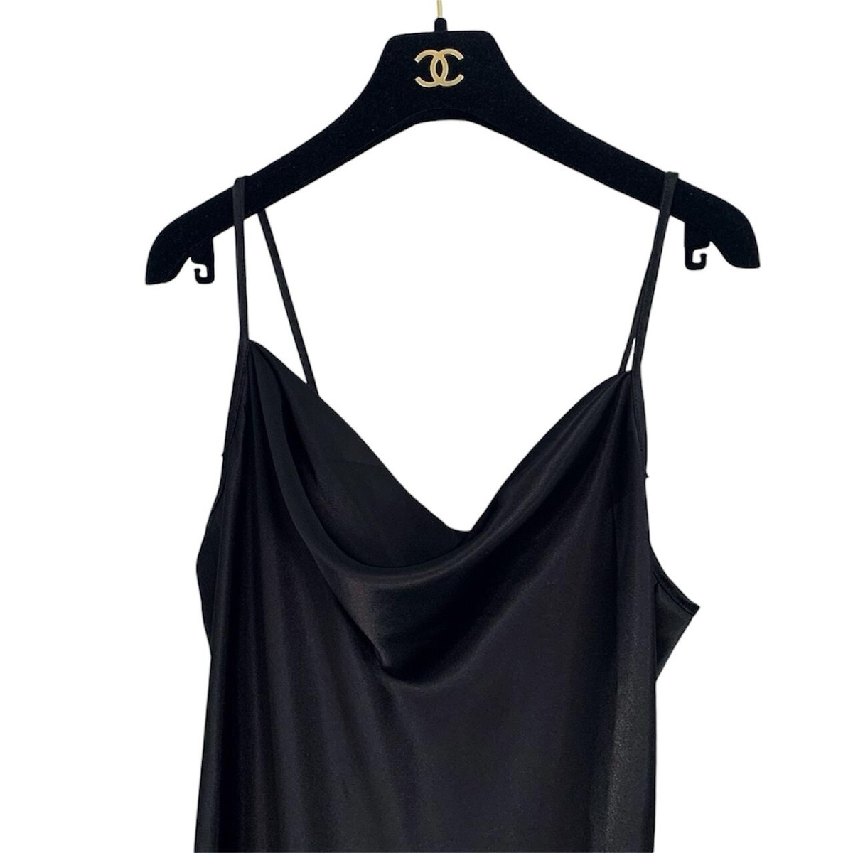 bebe black satin dress Bebe Women's Sleeveless Satin Midi Dress