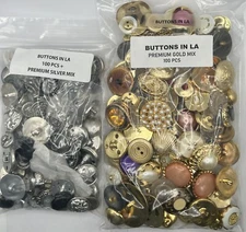Premium MIXED LOT All Kinds Of GOLD & SILVER Unique Decorative Buttons All Sizes