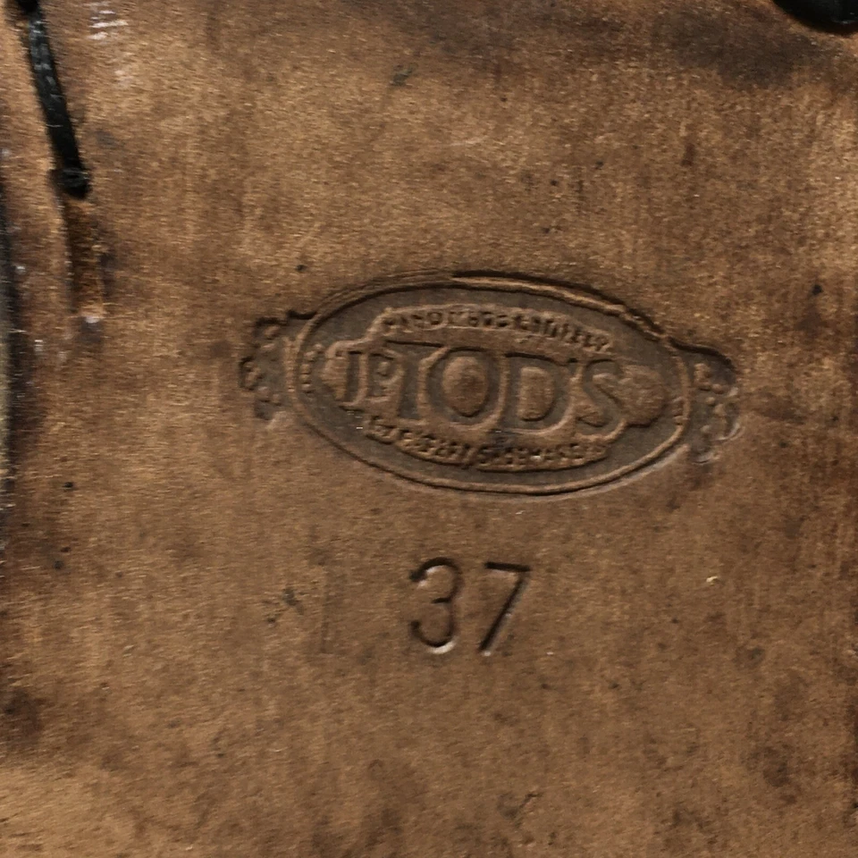 Tod's Chelsea Botas Botines Zapatos Mujer Talla 7 EE. UU. 37 UE Cuero Marrón Pull On Foto 2 de 4