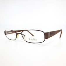 Reality R 3766 BROWN Eyeglasses Frames Rectangular Full Rim 52-17-135