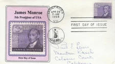 1105 3c JAMES MONROE - Henry O. Cathey cachet