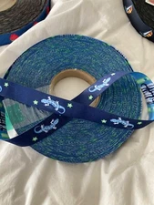 CRAFT  RIBBON TRIM Iguana Gecko Lizard Woven Embroidered Navy 5 YARD LOT