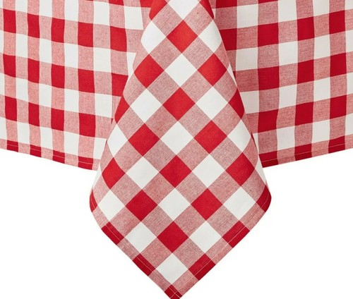 Pioneer Woman ~ Charming Check ~ 70" Round ~ Cotton ~ Fabric Tablecloth - Picture 4 of 7