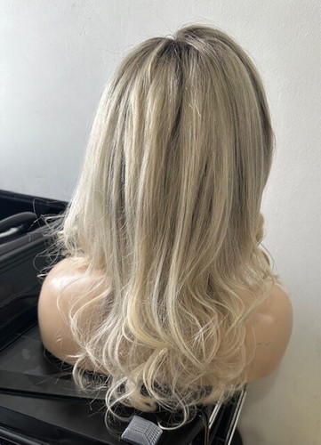 Blonde Full Lace Wig, 100% Human Hair Brand New ROOTED. 14” - Picture 17 of 23