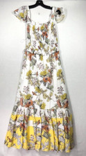 Taylor Dress Womens Sz 10 Spring Floral Print Maxi Smocked Tie Back Pockets NEW