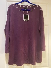 Antthony Designer Original Womens Pullover Sweater Purple Plus Size XL NWT
