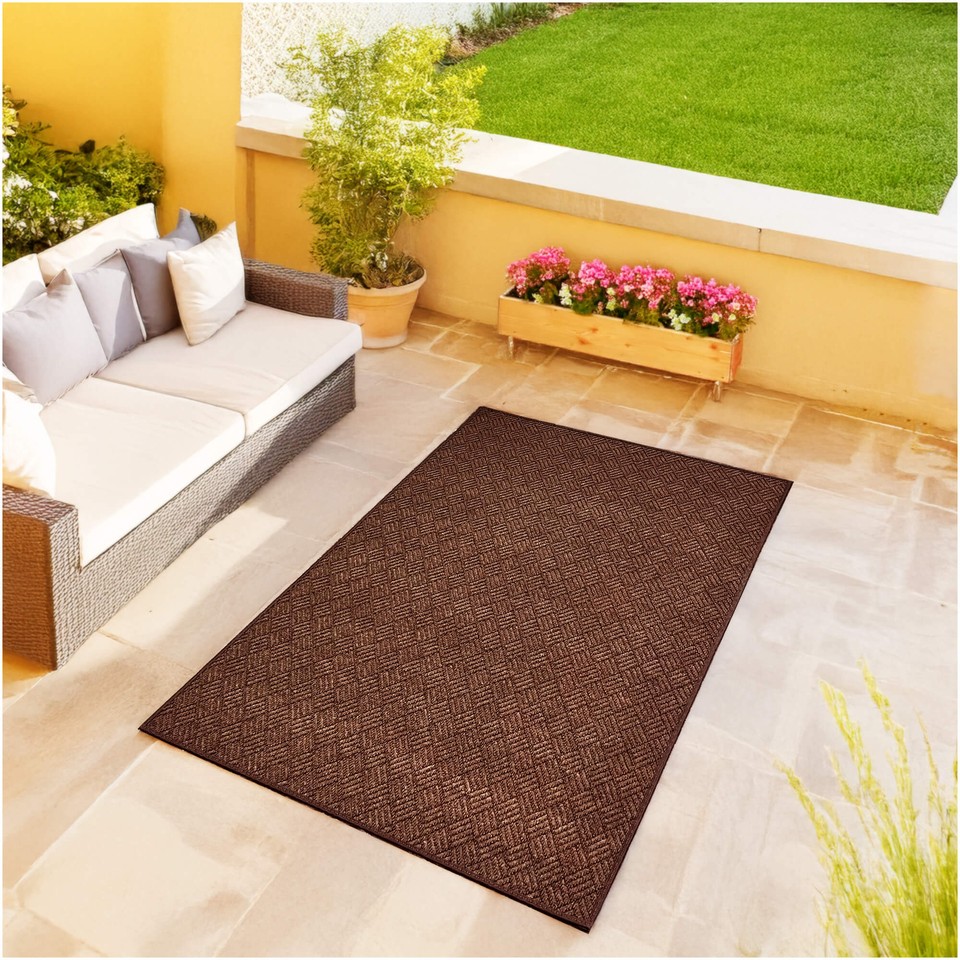 Koeckritz Premium Weave Boardwalk Brown Indoor/Outdoor Rug | Patios ...