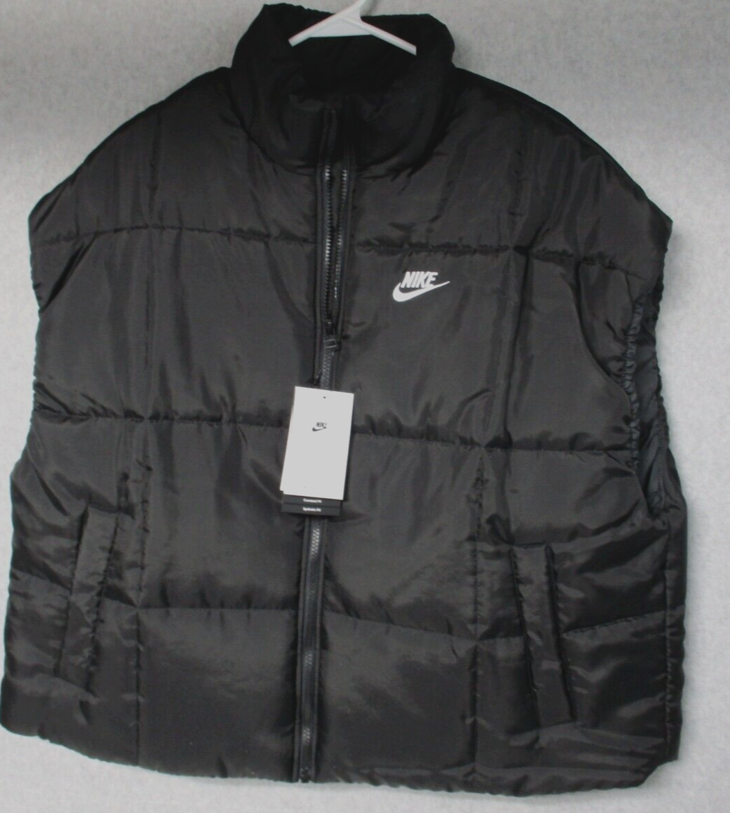 Nike Sportswear Womens Size M Puffer Therma-FIT Loose Vest Black