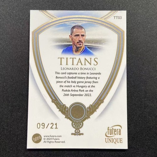 2024 Futera Unique Leonardo Bonucci Titans Jersey 9/21 Italy 4C814 - Picture 2 of 2