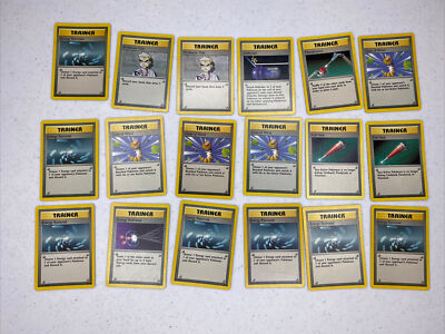 SET OF 18 COMMON BASE SET MIX TRAINER CARDS 1995-2000 POKEMON CARD PC-189