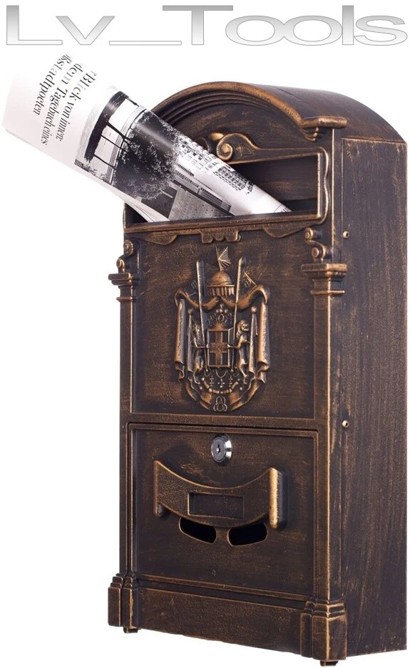 CASSETTA POSTALE PORTALETTERE ACCIAIO ZINCATO FINITURA BRONZO ANTICO TECHNOMAX - Immagine 2 di 3