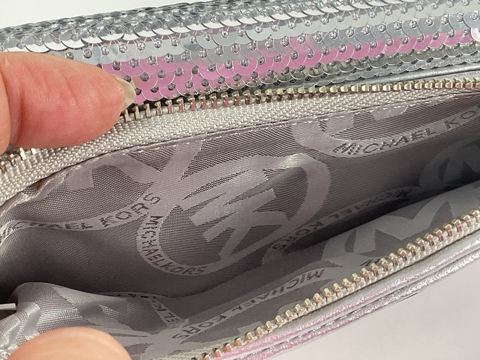 Michael Kors Silver Sequin Multifunctional Wallet… - image 4