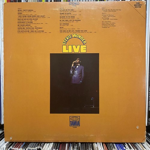 STEVIE WONDER - LIVE (VINYL LP) 1970!!! RARE!!! TAMLA / MOTOWN - TS298 - Picture 2 of 4