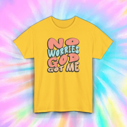 No Worries God Got Me T-Shirt Inspirational Faith Gift S-5XL - Zdjęcie 3 z 13