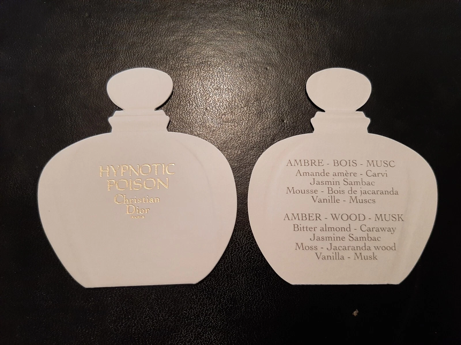 Carte Parfumée   Perfume Card . C. Dior   Hypnotic poison