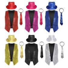 Mens Womens Vest Nightclub Waistcoat Gothic Jackets Costume Clubwear Button