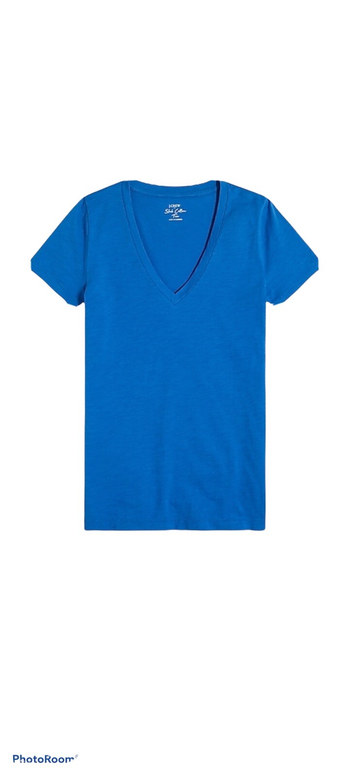 J.Crew Women’s S/S V Neck Slub Cotton TShirt.Cobalt Blue.Sz.Medium
