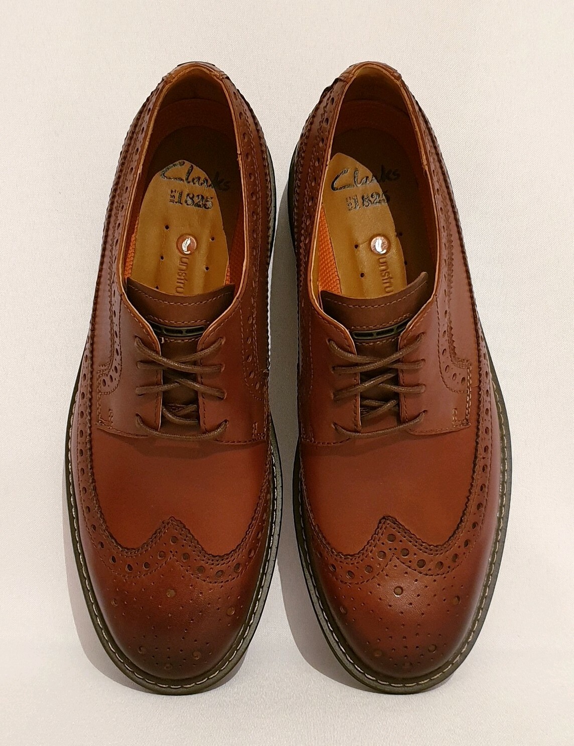 WIDE FIT BROWN LEATHER BROGUES SHOES 