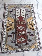 3x5ft. Handmade Tribal Turkish Melas Wool Prayer Rug