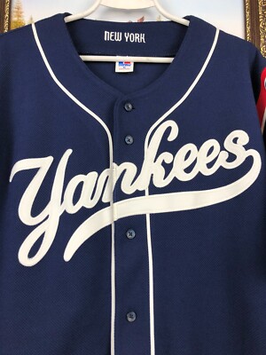 Vintage 90's New York Yankees Jersey MLB Mens Blue Baseball Shirt