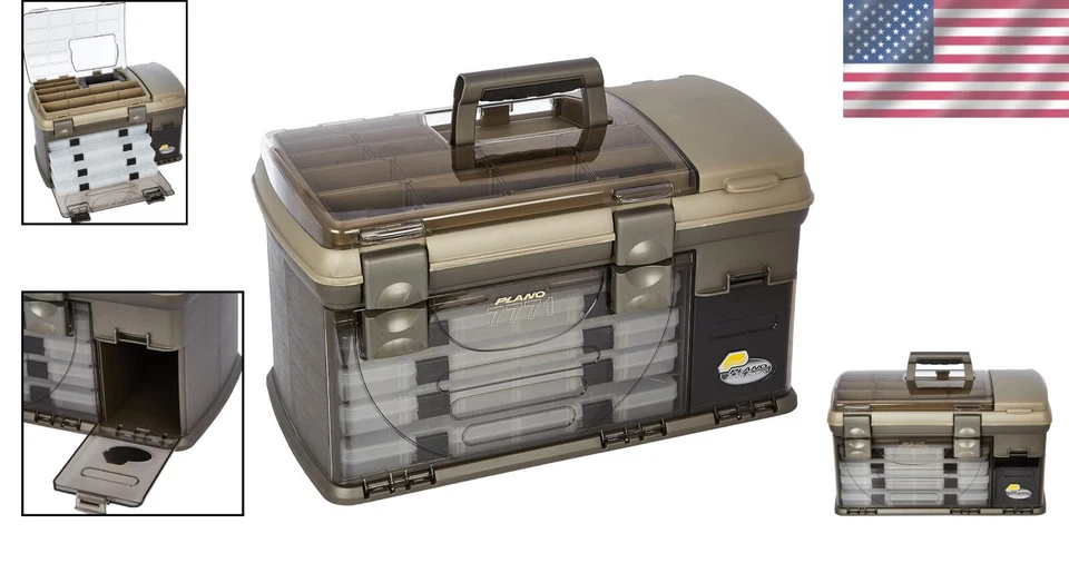 Graphite Sandstone Tackle Box with Removable Spinnerbait Racks - Premium Quality - Image 2 of 4