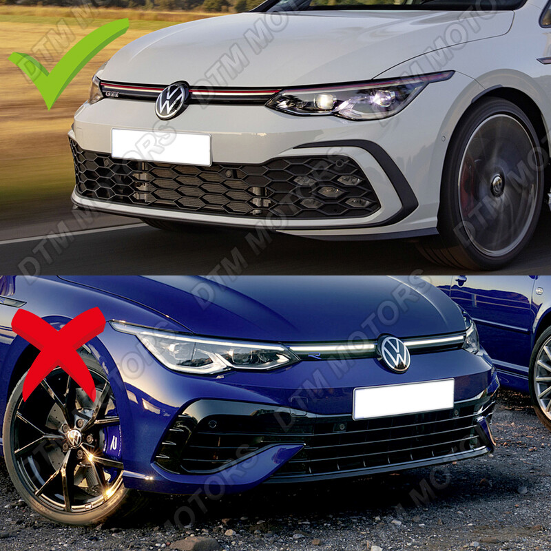 For 21-24 Volkswagen Golf GTI MK8 Matt Black Front Bumper Lip Body Kit Spoiler