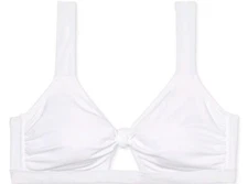 Juniors' Ribbed Knot-Front Bralette Bikini Top Xhilaration White XL 16-18 Swim