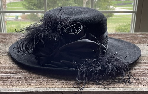 Black Feather Fashion Hat Vintage 