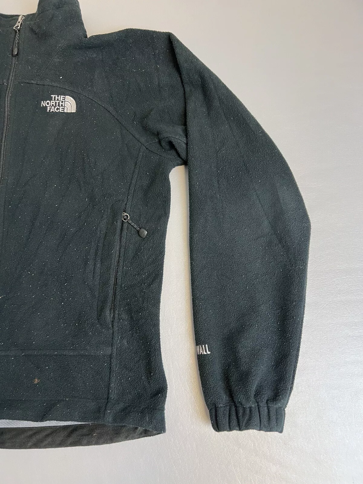 north-face windwall fleece full zip pockets logo jacket