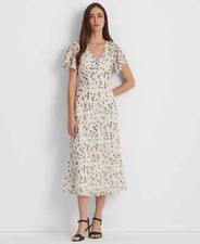 Lauren Ralph Lauren Womens Floral Crinkle Georget Blue Multi 6