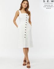monsoon white denim dress