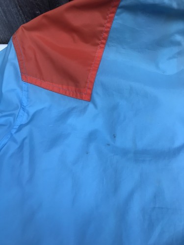 Vintage Skitique Nylon Windbreaker Mens Medium Red Blue 1970’s Snap Buttons - Picture 11 of 12