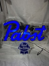 PABST BLUE RIBBON BEER SIGN COBALT EDGE LIGHT COLD BEER LOGO