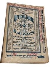 Vtg Sept 1966 Official Guide of Railways Steam Navigation Airline Timeline Train
