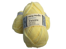 Mary Maxim Civona Twinkle 3 Skeins Lt Yellow 100% Orlon Acrylic Yarn