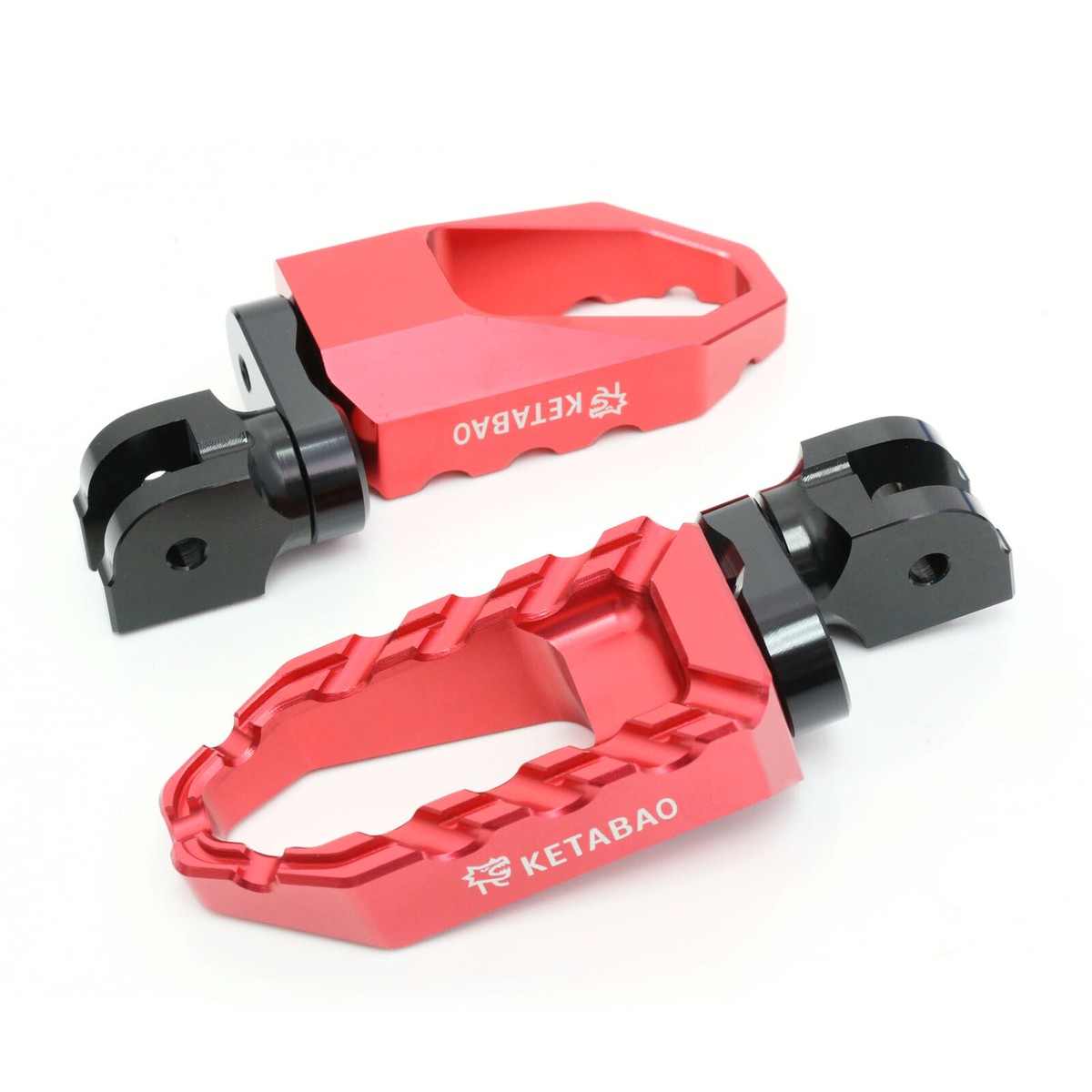 Red BUZZ Front Wide Footpegs 25mm Lower For Kawasaki ZX-6R