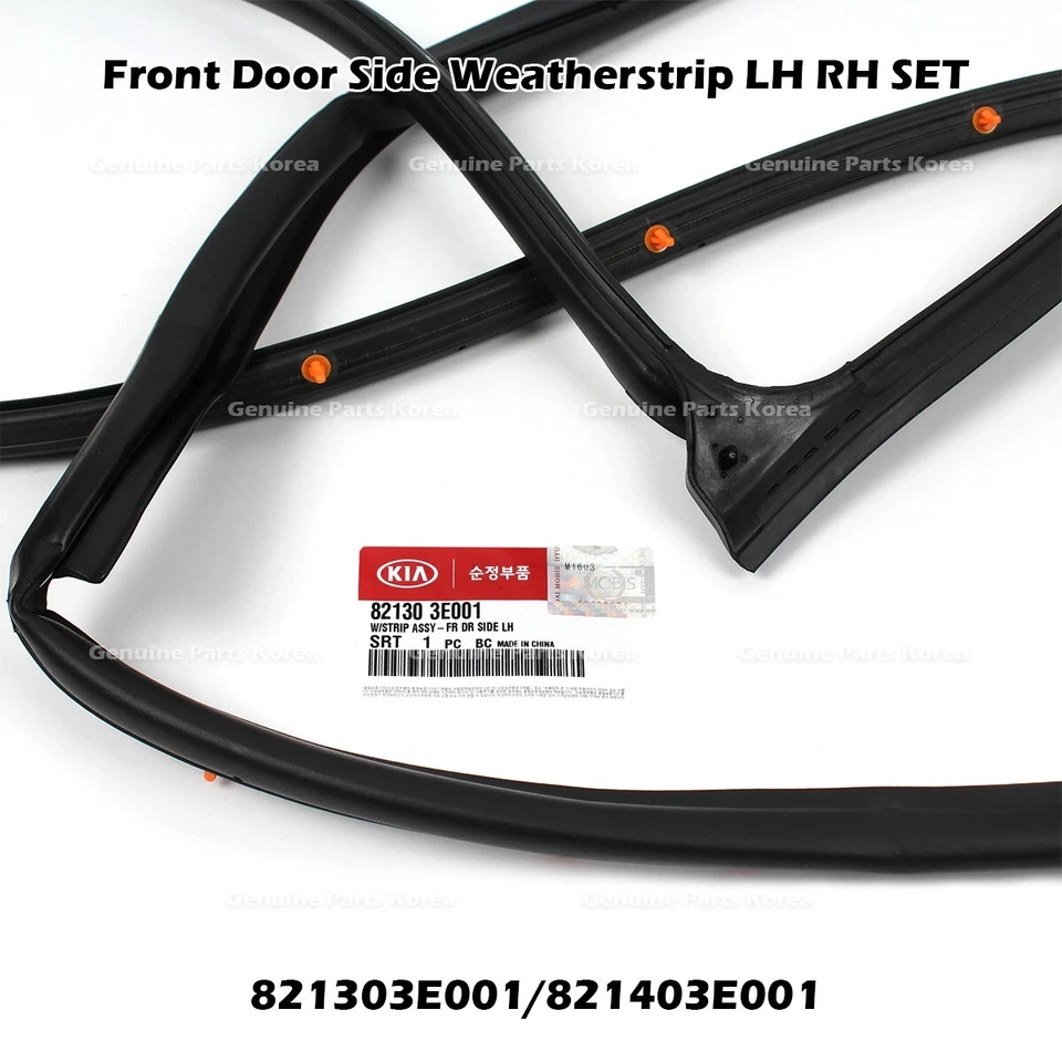 ⭐Genuino⭐ Juego de tiras de clima laterales de puerta delantera izquierda derecha para Kia Sorento Foto 4 de 4