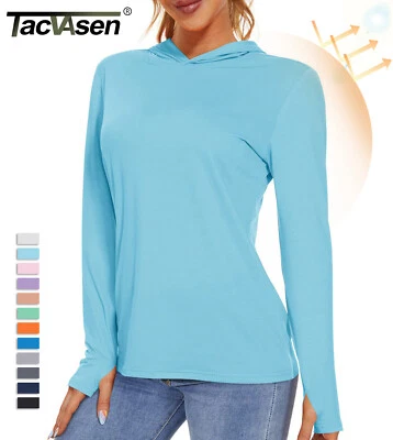 UPF50+ Womens Sun Protection Hoodie Rash Guard Long Sleeve UV Shirts Casual T US - Image 1 of 4