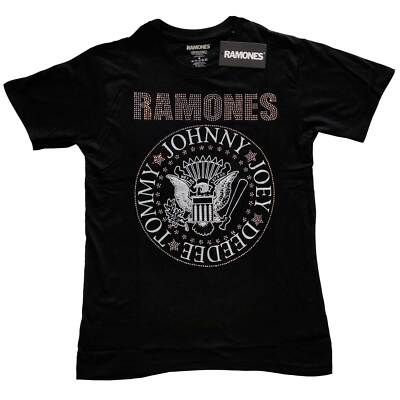 The Ramones Presidential Seal Diamante Official Merchandise T-Shirt M/L/XL Neu