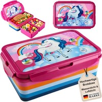 Lunchbox Einhorn Butterbrotdose Brotdose Kunststoff Brotbox Sandwich Pink Box