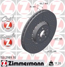 1x Bremsscheibe FORMULA Z ZIMMERMANN 150.2989.70 f�r BMW X6 G06 F96 X3 G01 F97