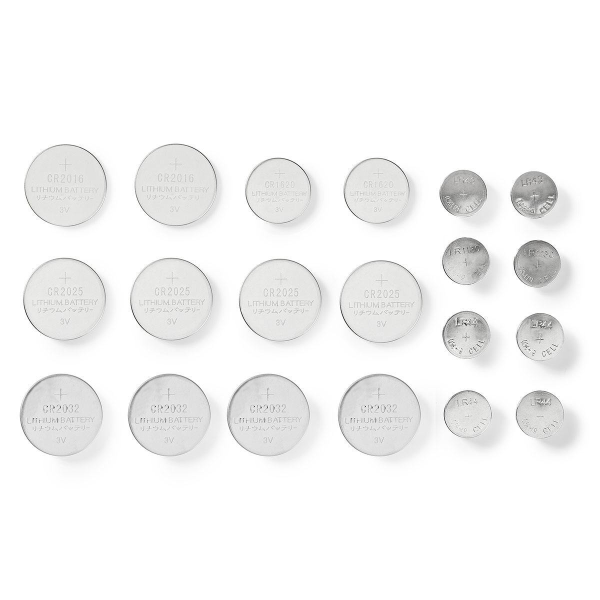 Piles Bouton Nedis Lithium 3V et Alcaline 1.5V | Lot de 20 pour Clé de Voiture et Montre