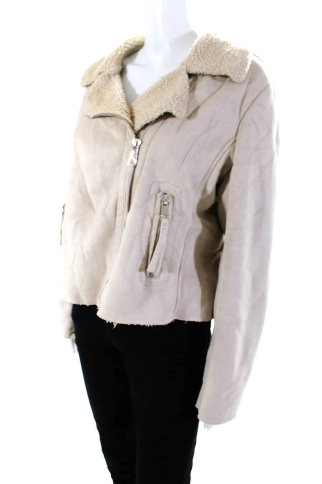 Slate & Willow 女式燕麦人造夏尔巴夹克尺寸 4 13327141 — 第 2/4 张图片