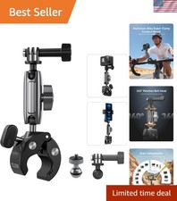 Lightweight Super Clamp Mount with Dual Ball Head for Action Cameras - 0.29kg