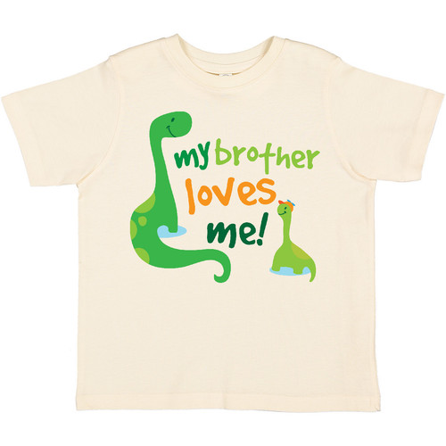 Inktastic My Brother Loves Me Dinosaur Toddler T-Shirt Big Little From Siblings