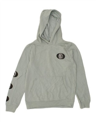 Volcom Damen Grafik Hoodie Pullover UK 12 Mittelblau Baumwolle CL58