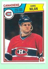 (1) CHRIS NILAN 1983-84 O-PEE-CHEE # 194 CANADIENS ROOKIE NM CARD  (N0988)
