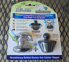 TubShroom Ultra Platinum Drain Strainer Stopper Set for Bathtub/Sink