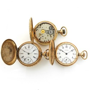 1900-1906 Waltham 0s 7-15j 34-35mm Subdial Pocket Watch Lot of 3 #WB5780-5