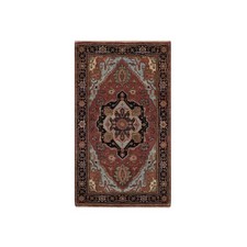 Hand Knotted Rug 3'x5'3" Red Antiqued Fine Heris Re-Creation Pure Wool R92461